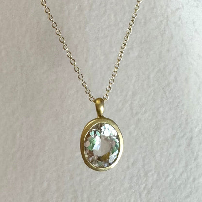 city pendant - oval goshenite