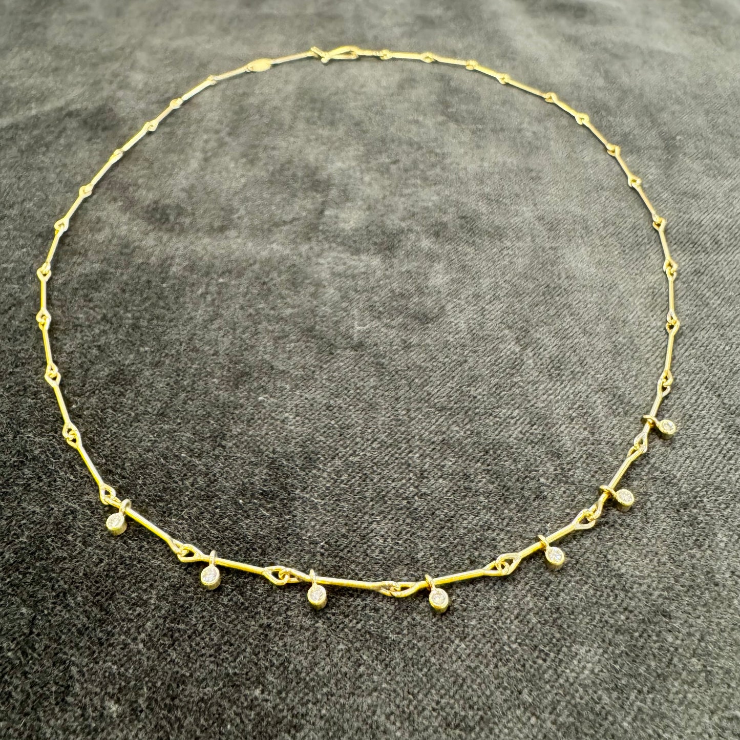 needle eye necklace - with diamonds