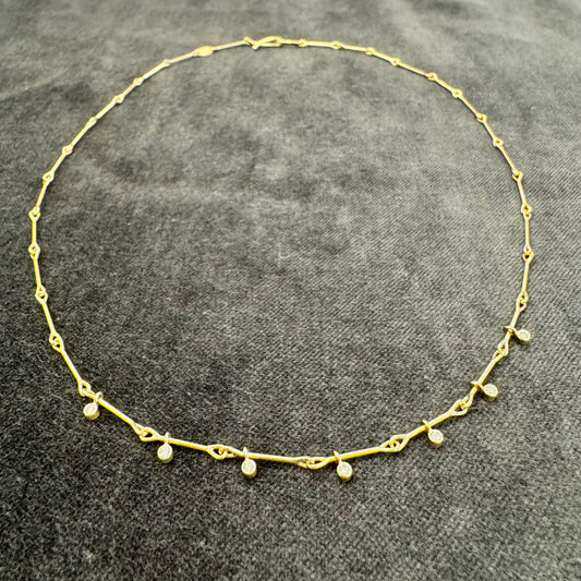 needle eye necklace - with diamonds