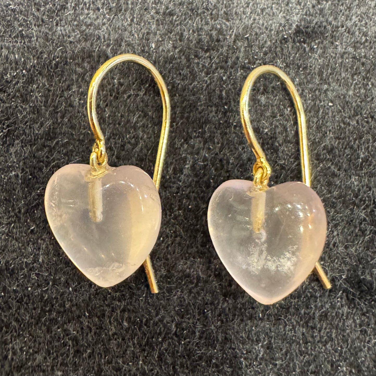 rose quartz heart drops
