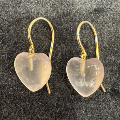 rose quartz heart drops