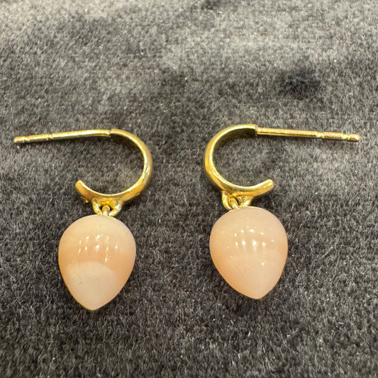 huggie hoops - pink opal