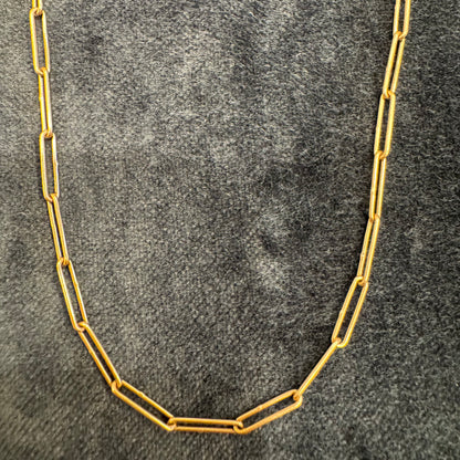 elongated silk link chain