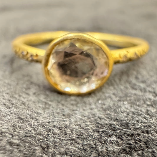 chloe ring - sapphire and diamond