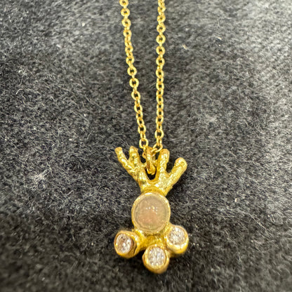opal ray diamond pendant