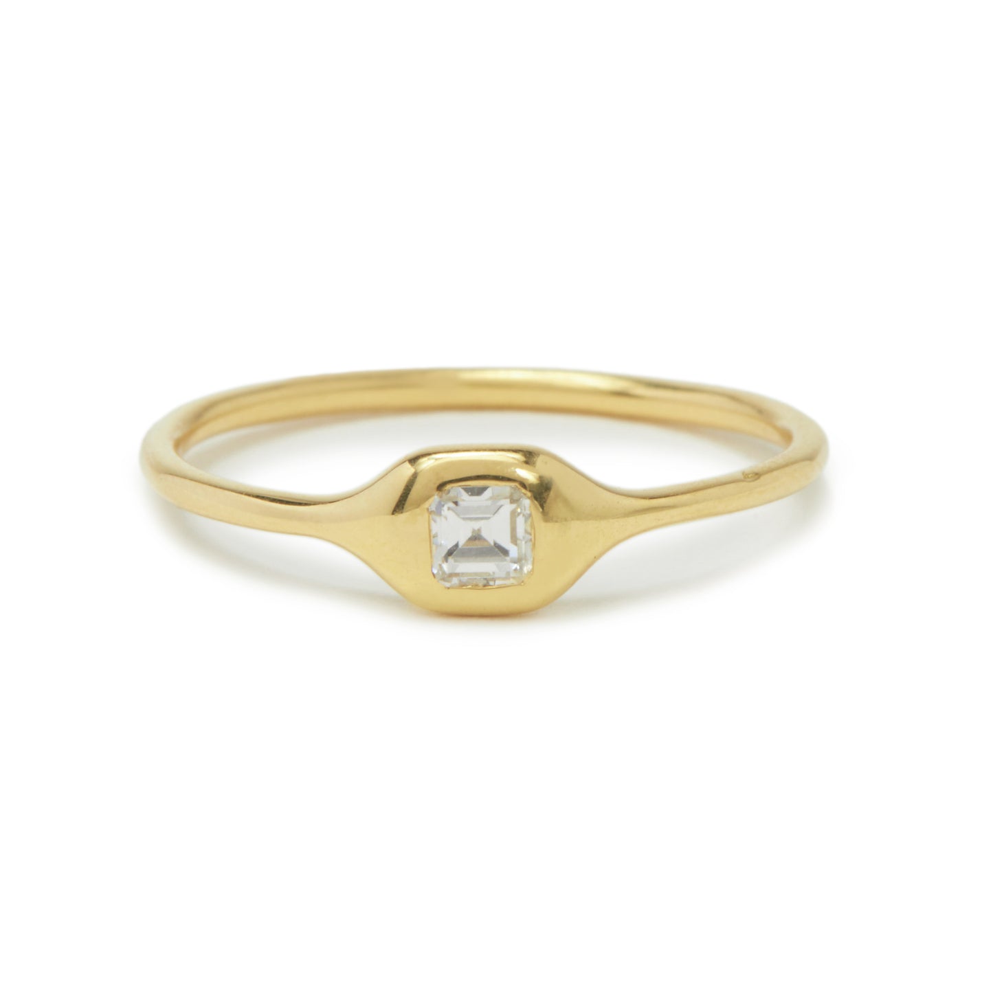mini diamond shape ring - asscher cut