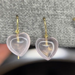 rose quartz heart drops