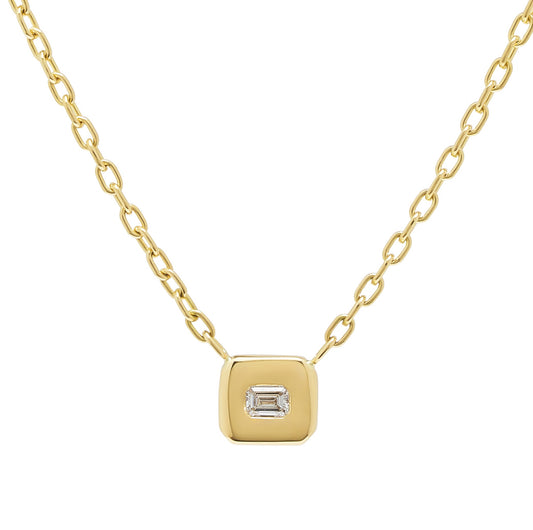 chunky bezel necklace - emerald cut