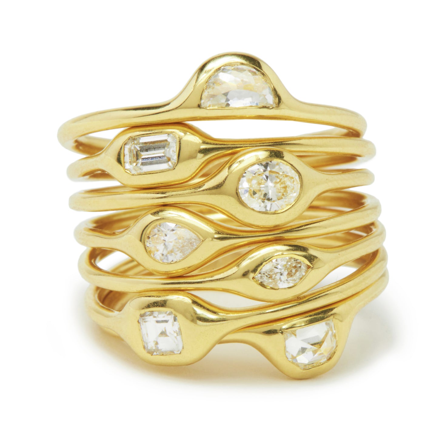 mini diamond shape ring - oval