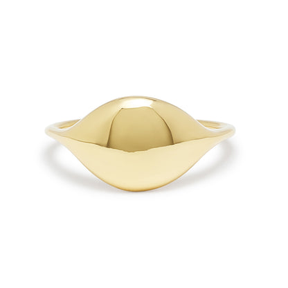 carved signet ring - east/west oval