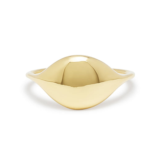 carved signet ring - east/west oval