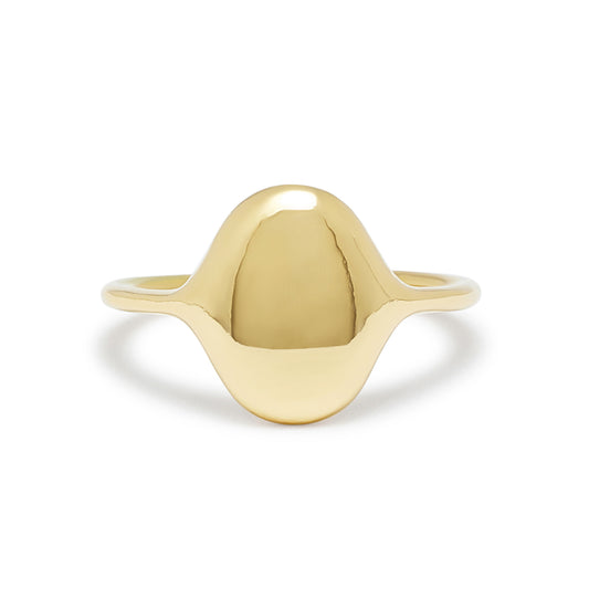 carved signet ring - north/south oval