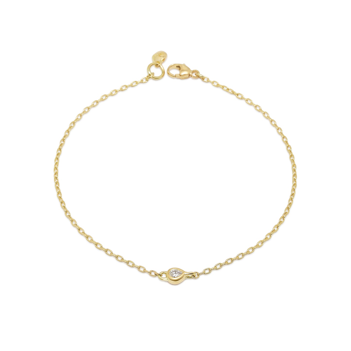 tiny pear diamond station bracelet