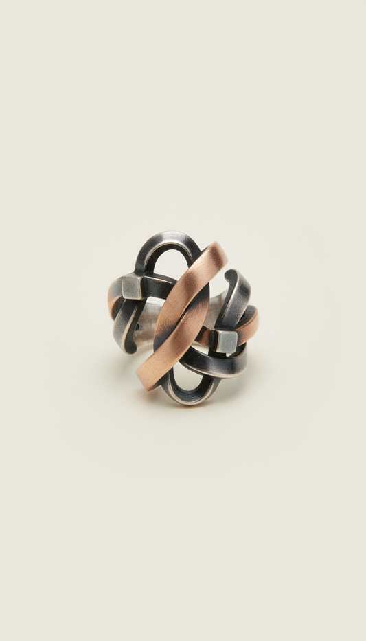 Mixed Metal Sculpted Cocktail Ring